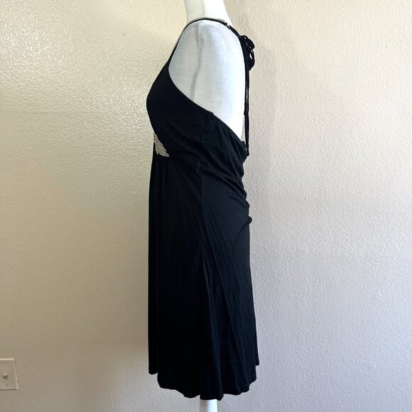 Passport Vintage 90s Black Beaded Halter Dress - Picture 3 of 5